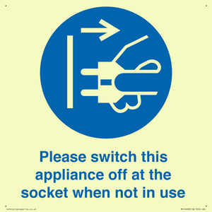Please switch this appliance off at the socket when not in use